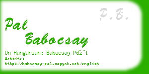 pal babocsay business card